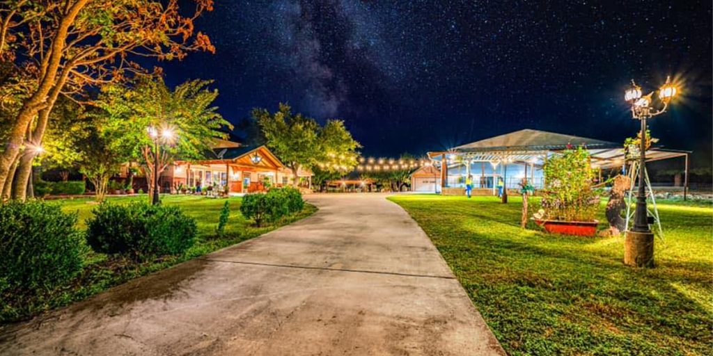 night image of Arreola Ranch main house