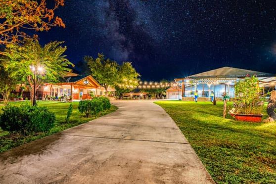 night image of Arreola Ranch main house