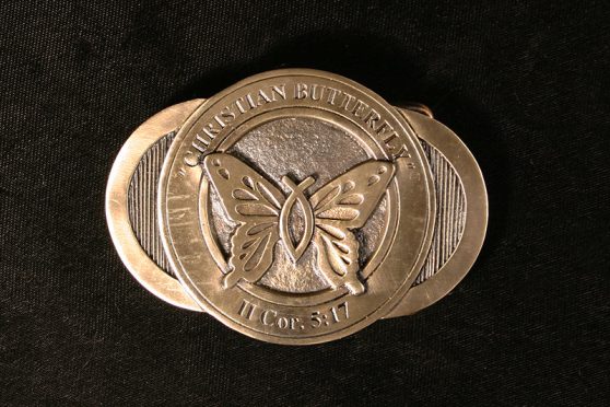 Christian Butterfly Belt Buckle