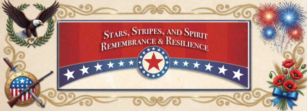 Banner for Symphony of the Hills: "Stars, Stripes, and Spirit Remembrance & Resilience."