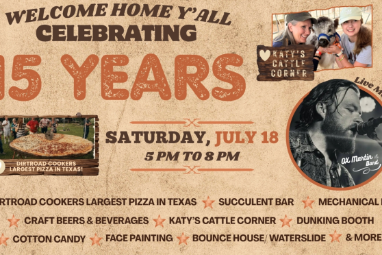 Event flyer for "Welcome Home Y'all: Celebrating 15 Years at The Ridge Marketplace."