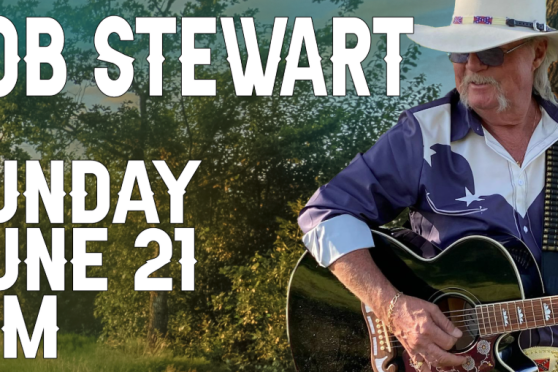 Flyer for Bob Stewart performing on Sunday, June 21 at 1PM.